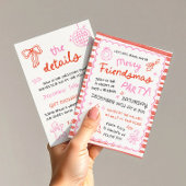 Invitation Whimsical Striped Friendsmas Christmas Party