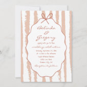 Invitation Whimsical Stripes Handwritten Painted Wedding  (Devant)