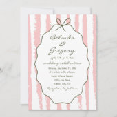 Invitation Whimsical Stripes Handwritten Painted Wedding (Devant)