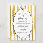 Invitation Whimsical Stripes Handwritten Painted Wedding  (Devant)