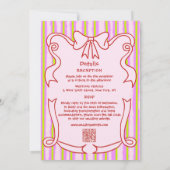 Invitation Whimsical Stripes Wavy Frame Bow Wedding (Dos)