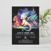 Invitation Whimsical Sweet Dragon Anniversaire (Debout devant)