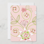 Invitation Whimsical Sweet Rose Blooms Fête des mariées Invit (Dos)