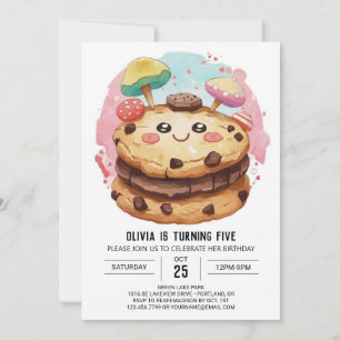 Invitation Whimsical Sweets Enfants Cookies Anniversaire