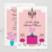 Invitation Whimsical Tea Party (Devant / Derrière)