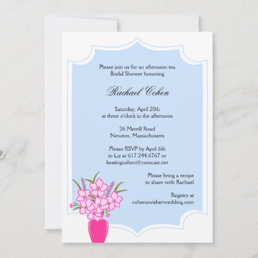 Invitation Whimsical Tea Party - V2 Customisé (Dos)