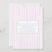 Invitation Whimsical Teddy ours Baby shower fille (Dos)