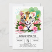 Invitation Whimsical Tiger Cub Jungle Anniversaire (Devant)
