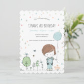 Invitation Whimsical Toddler GARDE Anniversaire de enfant Inv (Debout devant)