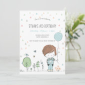 Invitation Whimsical Toddler GARDE Anniversaire de enfant Inv (Debout devant)