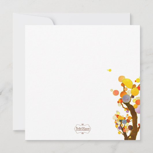 Invitation Whimsical Tree Art Boho Mariage (Dos)