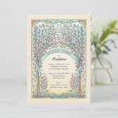 Invitation Whimsical Trees and Stars Pastel Baby shower sucré (Debout devant)