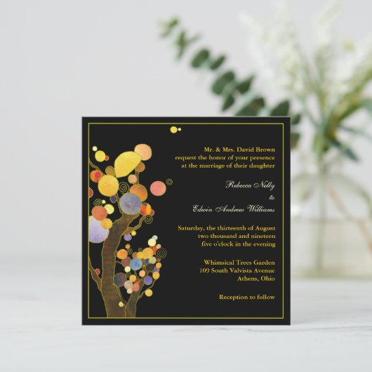 Invitation Whimsical Trees Décontracté Mariage extérieur (Debout devant)