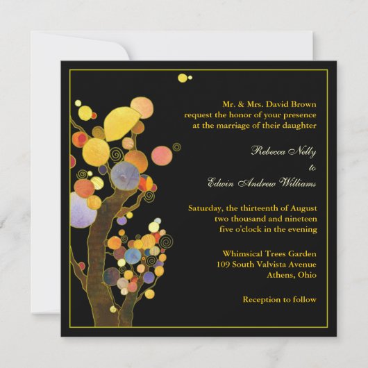Invitation Whimsical Trees Décontracté Mariage extérieur (Devant)