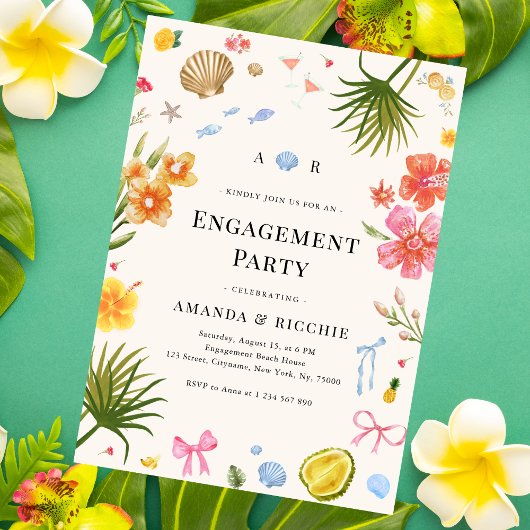 Invitation Whimsical Tropical Beach