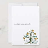 Invitation Whimsical Turquoise et Inséparable Mariage d'arbre (Dos)