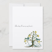 Invitation Whimsical Turquoise & Jaune Bird Tree Wedding Invi (Dos)