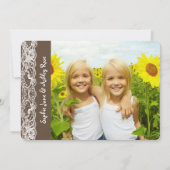 Invitation Whimsical Twin Birds Dentelle Anniversaire Photo (Dos)