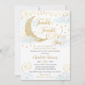 Invitation Whimsical Twinkle petit Baby shower bleu étoile (Devant)