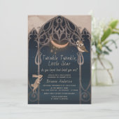 Invitation Whimsical Twinkle petit Baby shower rustique étoil (Debout devant)