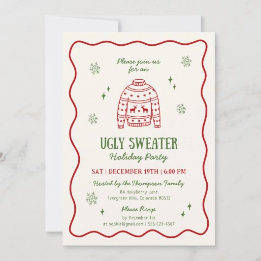 Invitation Whimsical Ugly Sweater (Devant)