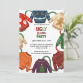 Invitation Whimsical Ugly Sweater Holiday Christmas Party (Debout devant)