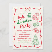 Invitation Whimsical Ugly Sweater Holiday Party  (Devant)