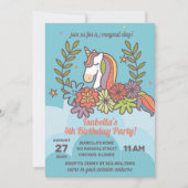 Invitation Whimsical Unicorn fête d'anniversaire (Devant)