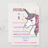Invitation Whimsical Unicorn Magical Party Invite with Pastel (Devant)