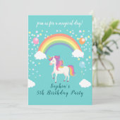 Invitation Whimsical Unicorn Party (Debout devant)