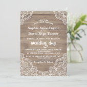 Invitation Whimsical Vintage dentelle Vieux Mariage de grange (Debout devant)