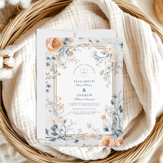 Invitation Whimsical Vintage Mariage de fougère florale