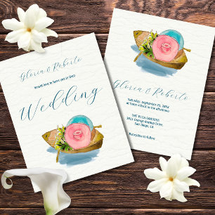 Invitation Whimsical Watercolor Bateau Mariage mexicain