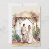 Invitation Whimsical Watercolor Beach Destination Mariage (Dos)