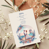 Invitation Whimsical Watercolor Beach Destination Mariage