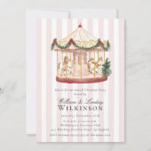 Invitation Whimsical Watercolor Carousel Holiday Gathering  (Devant)