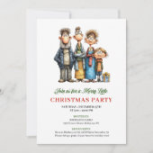 Invitation Whimsical Watercolor Family Christmas Party Invite (Devant)