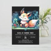 Invitation Whimsical Watercolor Fox Anniversaire numérique (Debout devant)