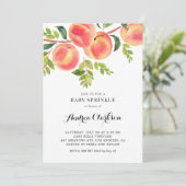 Invitation Whimsical Watercolor Peaches Summer Baby Sprinkle (Debout devant)