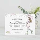 Invitation Whimsical Watercolor Rainy Day Baby Shower (Debout devant)