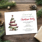 Invitation Whimsical watercolor tree funny Christmas invite