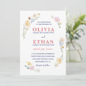 Invitation Whimsical Watercolor Wildflower Floral Spring (Debout devant)