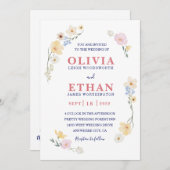 Invitation Whimsical Watercolor Wildflower Floral Spring (Devant / Derrière)