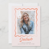 Invitation Whimsical Wavy Border Graduation Announcement (Devant)