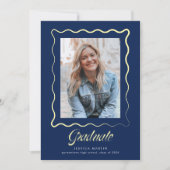Invitation Whimsical Wavy Border Graduation Announcement (Devant)