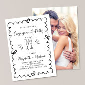 Invitation Whimsical Wavy Frame Photo Engagement Party
