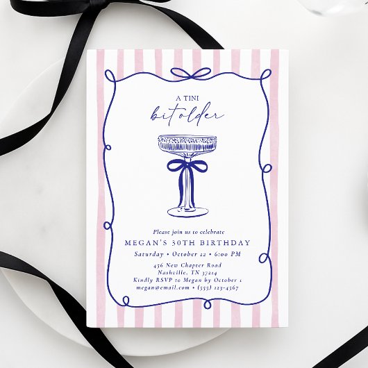 Invitation Whimsical Wavy Frame Tini Bit Ancien 30e anniversa