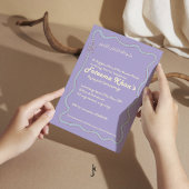 Invitation Whimsical Wavy of Light Purple Soft Blue Aqiqah