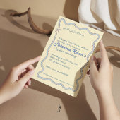 Invitation Whimsical Wavy of Light Yellow Soft Blue Aqiqah