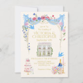 Invitation Whimsical Wedding French Chateau Mansion (Devant)